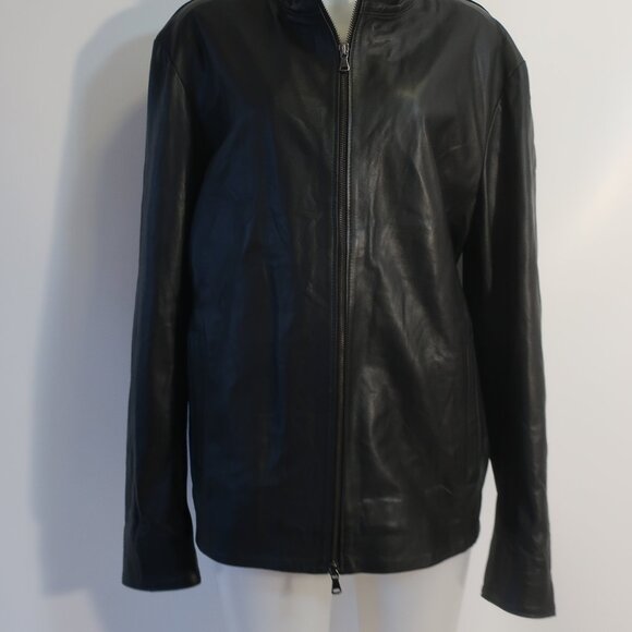 Mens Ponte Vecchio Florence Black Full Zip Leather Jacket 58/IT (US/48) - Picture 6 of 11